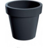 Doniczka z tworzywa okrągła z rantem antracyt