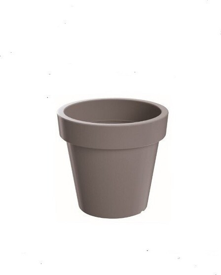 Doniczka z tworzywa okrągła z rantem szara
