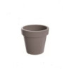 Doniczka z tworzywa okrągła z rantem szara
