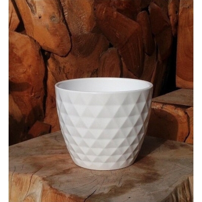 Doniczka Diament biała