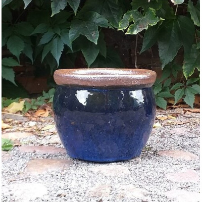 Donica Baryłka niebieska z nieszkliwionym rantem