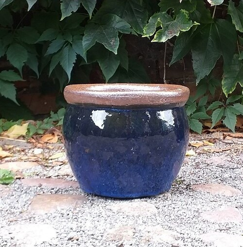 Donica Baryłka niebieska z nieszkliwionym rantem