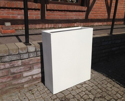 Donica DeeF wysoka betonowa skrzynia ścianka biała