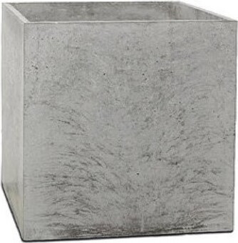 Betonowa szara donica sześcian
