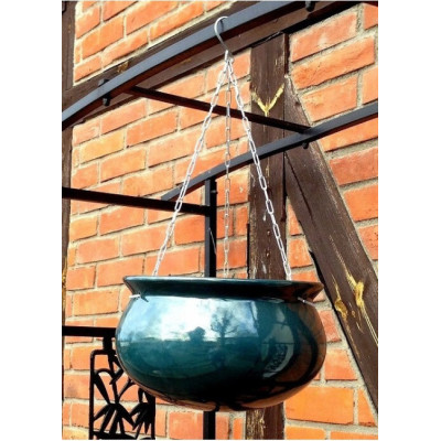 Osłonka ceramiczna wisząca seledynowa