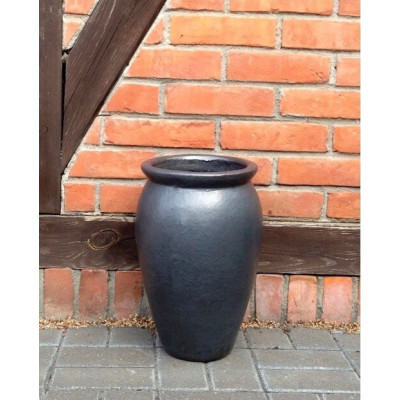 Donica wazon szkliwiony grafitowy