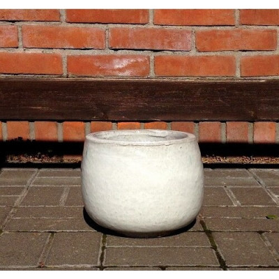 Donica szkliwiona kula biała