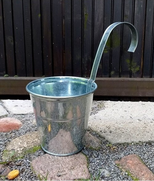 Doniczka wisząca metalowa ocynk z połyskiem