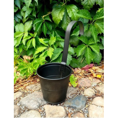 Doniczka wisząca metalowa czarna