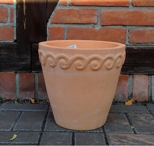 Donica terakota okrągła z falą