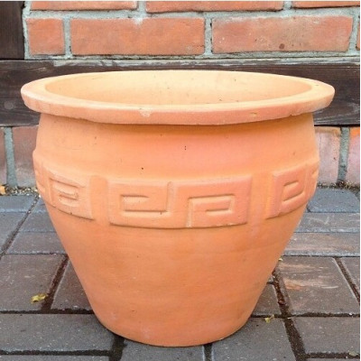 Donica terakota z greckim wzorem