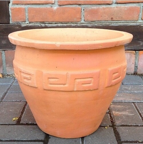 Donica terakota z greckim wzorem