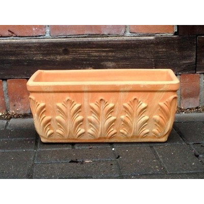 Donica terakota jasna korytko ze wzorem