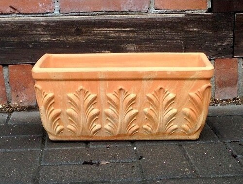 Donica terakota jasna korytko ze wzorem