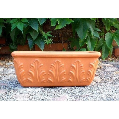 Donica terakota naturalna korytko ze wzorem