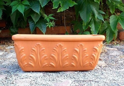 Donica terakota naturalna korytko ze wzorem