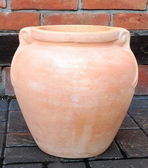 Donica terakota jasna dzban ze wzorem