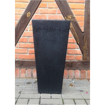 Donica recyklingowa czarny kwadratowy wazon bez rantu