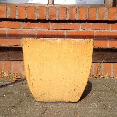 Donica szkliwiona trapez kremowy