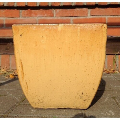 Donica szkliwiona trapez kremowy