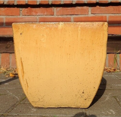 Donica szkliwiona trapez kremowy