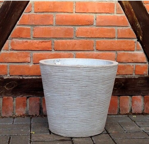 Donica ryflowana piaskowa stożek beż