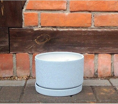 Doniczka Faktura walec szara