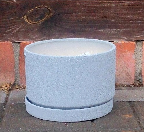 Doniczka Faktura walec szara