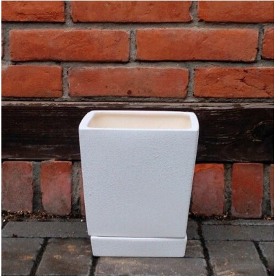 Doniczka Faktura kwadrat biały