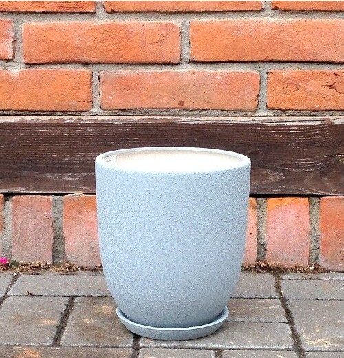 Doniczka Faktura okrągła wysoka szara