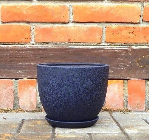 Doniczka Faktura okrągła czarna