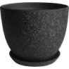 Doniczka Faktura okrągła czarna