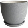 Doniczka Faktura okrągła szara