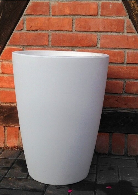 Donica włoska wazon niski biały matowy