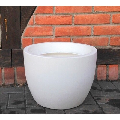 Donica włoska okrągła biała matowa