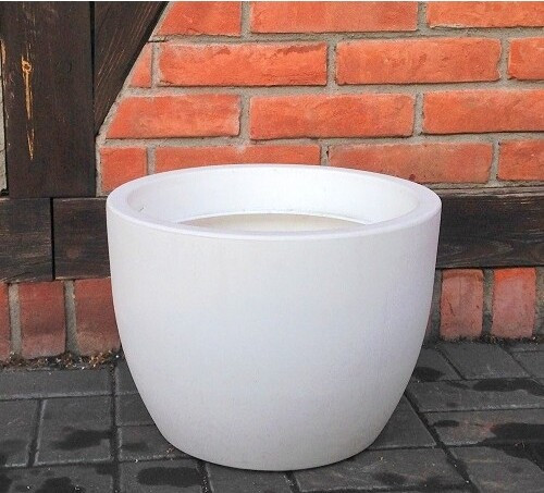 Donica włoska okrągła biała matowa
