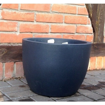 Donica włoska okrągła antracytowa matowa