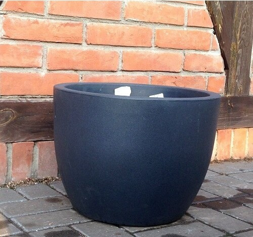 Donica włoska okrągła antracytowa matowa