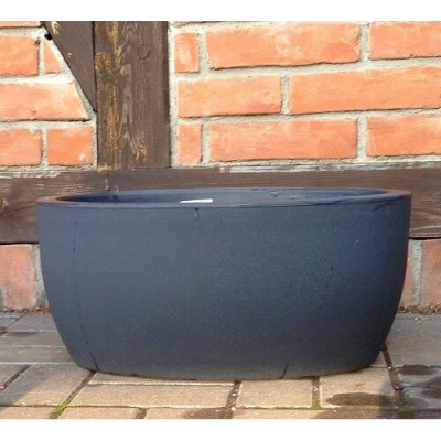 Donica włoska korytko owalne wysokie antracytowe matowe