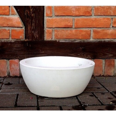 Donica włoska okrągła misa biała matowa