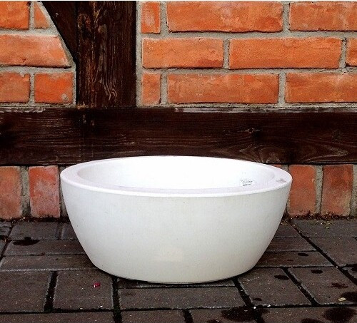 Donica włoska okrągła misa biała matowa