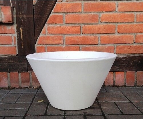 Donica włoska okrągła misa stożek biała matowa