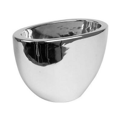 Doniczka Mirror srebrna lustrzana owalna