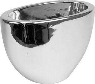 Doniczka Mirror srebrna lustrzana owalna