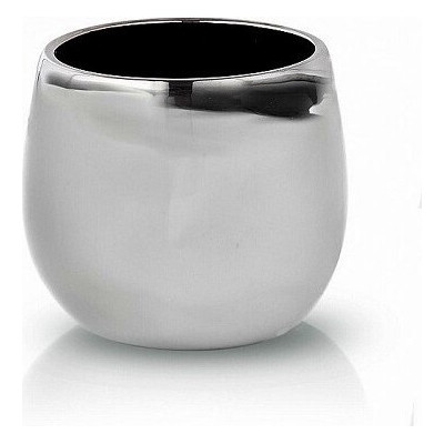 Doniczka Mirror srebrna lustrzana beczułka