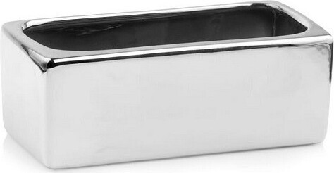 Doniczka Mirror srebrna lustrzana skrzynka prostokątna