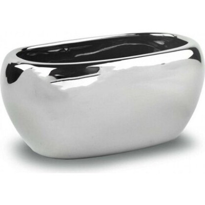 Doniczka Mirror srebrna lustrzana owalna skrzynka