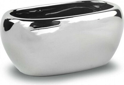 Doniczka Mirror srebrna lustrzana owalna skrzynka