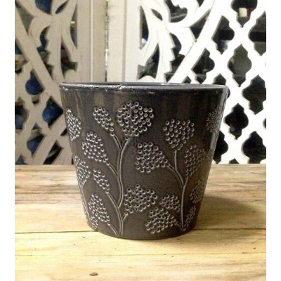 Doniczka Liście grafit