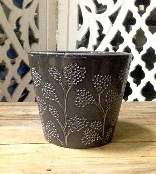 Doniczka Liście grafit